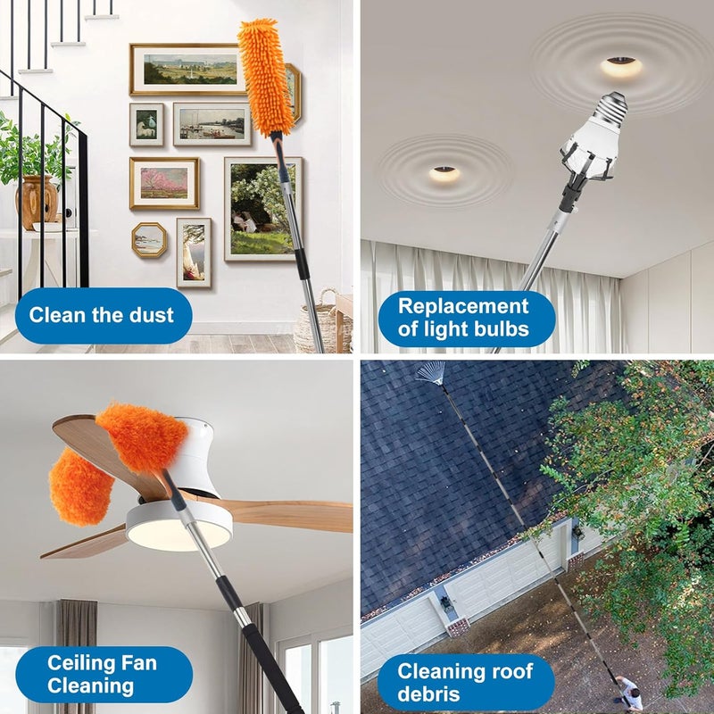 Greeily Paint Extension Pole, 2Ft to 12Ft Paint Roller Extension Pole Multi-Purpose Splice Extension Pole for Outdoor Spray Paint Roller Cleaning and Chandelier (43-135'') - Image 5